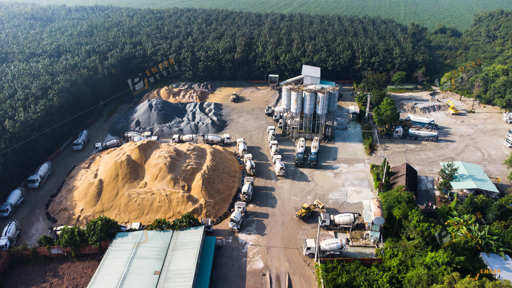 Chụp ảnh nhà máy Bê Tông Khẳng Tiến từ trên cao