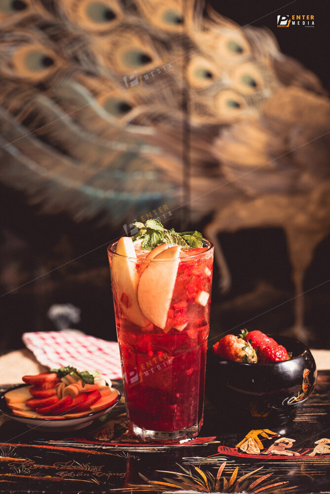 Ảnh chụp đồ uống trong không gian quán cafe De Dakao