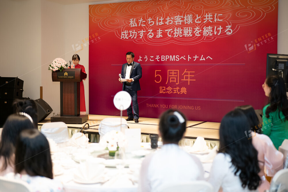 Lãnh đạo BPMS phát biểu trong buổi kỷ niệm thành lập công ty