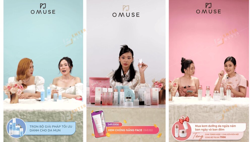 Enter Media livestream bán hàng mỹ phẩm cho thương hiệu OMUSE
