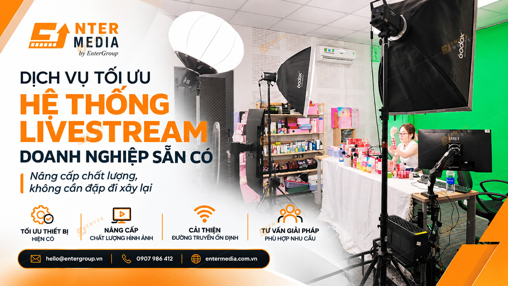 Dịch vụ tối ưu hệ thống livestream cho doanh nghiệp tại Enter Media